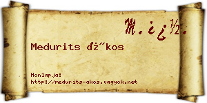 Medurits Ákos névjegykártya